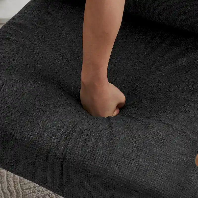 Fauteuil pivotant de 88 cm de large, revêtu de tissu chenille