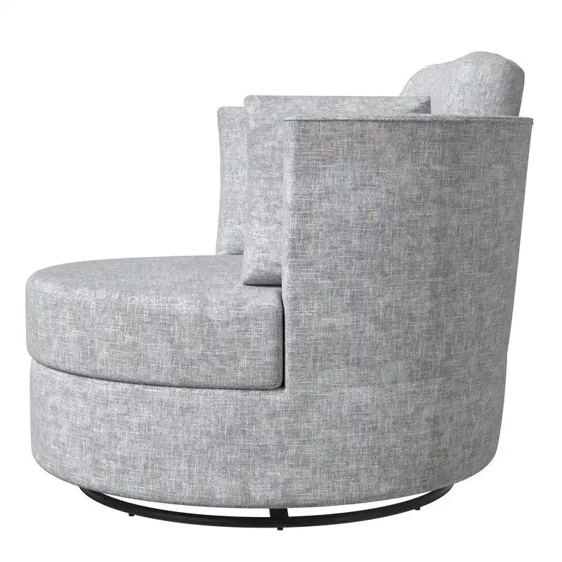 Fauteuil pivotant de 88 cm de large, revêtu de tissu chenille