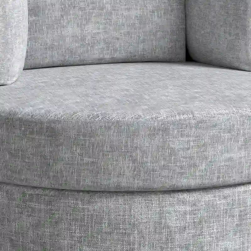 Fauteuil pivotant de 88 cm de large, revêtu de tissu chenille