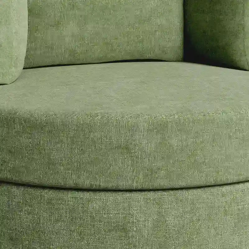 Fauteuil pivotant de 88 cm de large, revêtu de tissu chenille