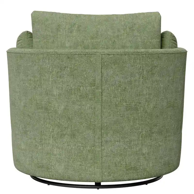 Fauteuil pivotant de 88 cm de large, revêtu de tissu chenille