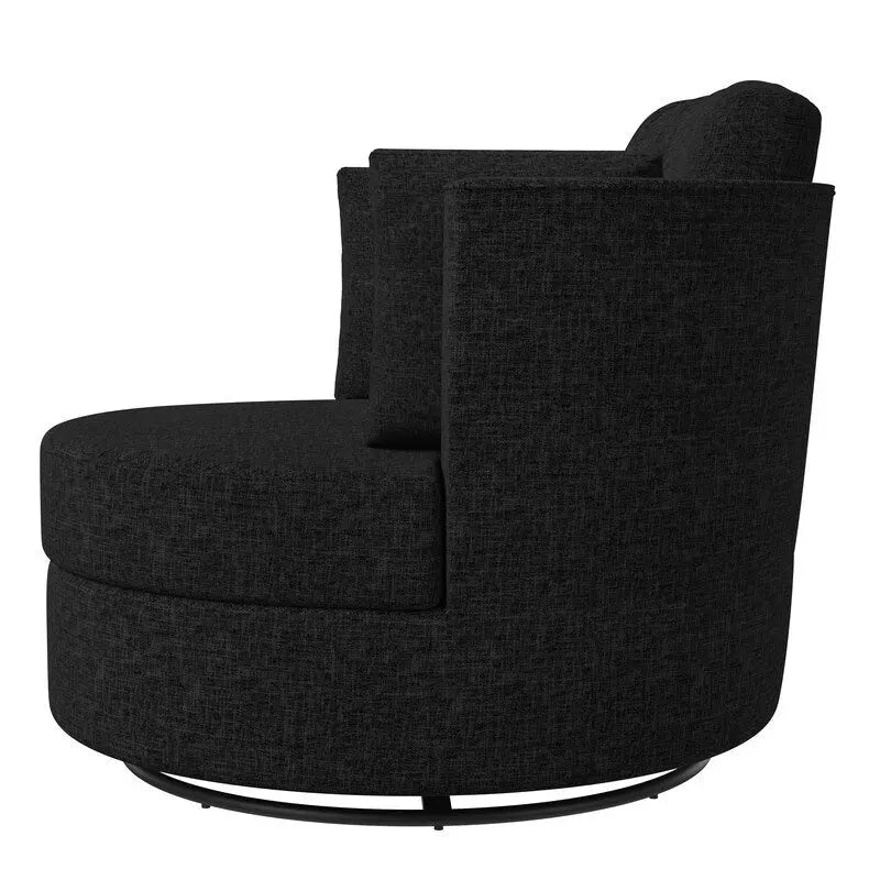 Fauteuil pivotant de 88 cm de large, revêtu de tissu chenille