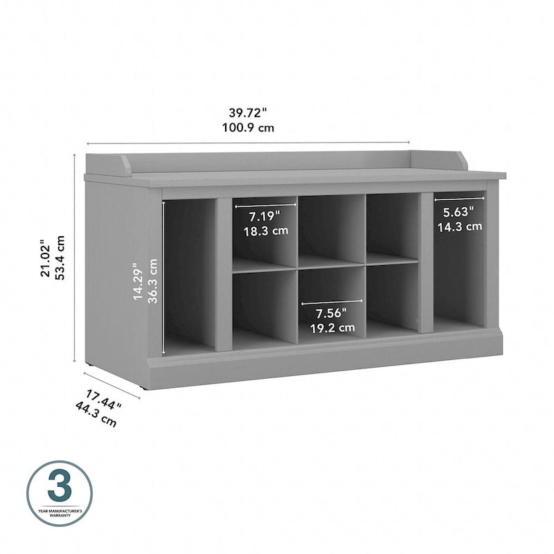 Banc à chaussures 40 W avec étagères