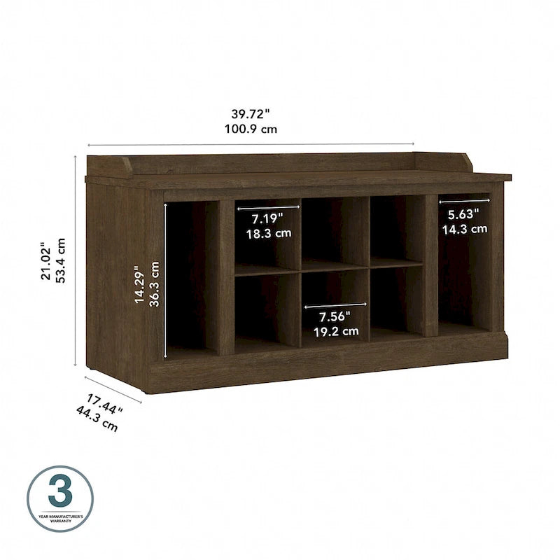 Banc à chaussures 40 W avec étagères