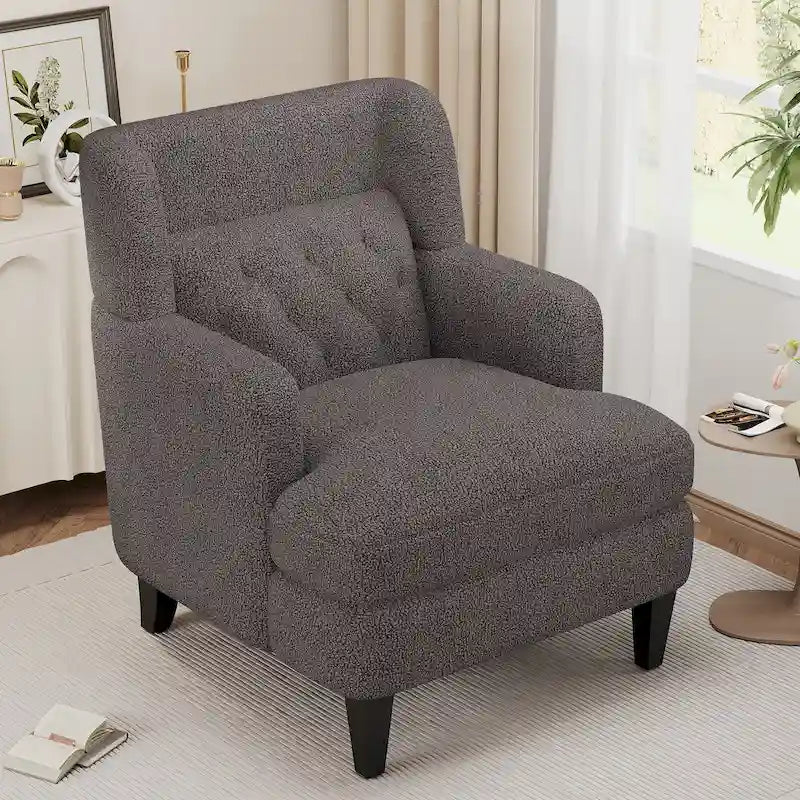 Fauteuil d'appoint capitonné pour salon et chambre à coucher