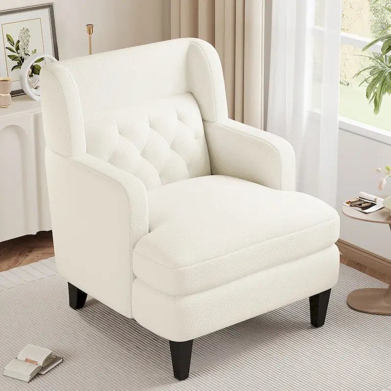 Fauteuil d'appoint capitonné pour salon et chambre à coucher