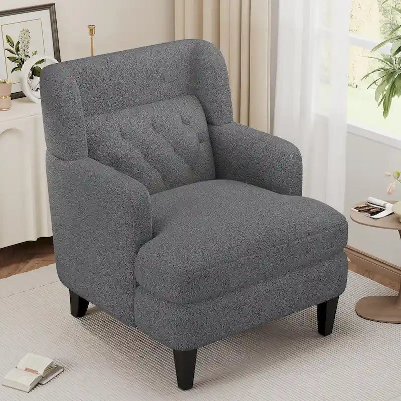 Fauteuil d'appoint capitonné pour salon et chambre à coucher