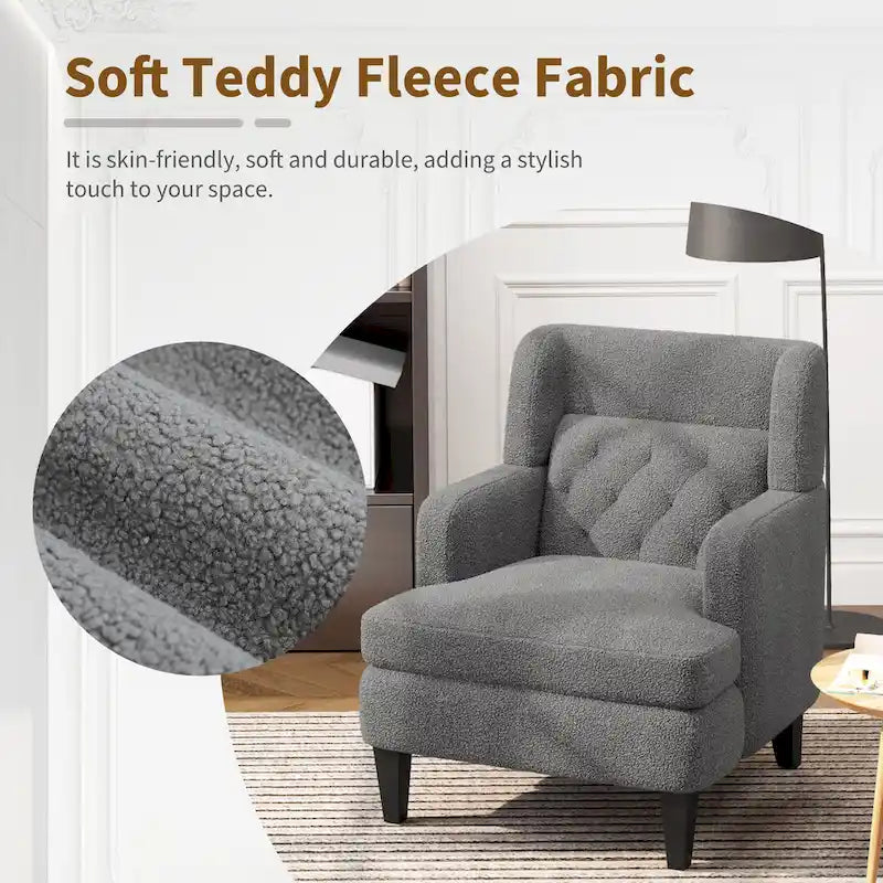 Fauteuil d'appoint capitonné pour salon et chambre à coucher