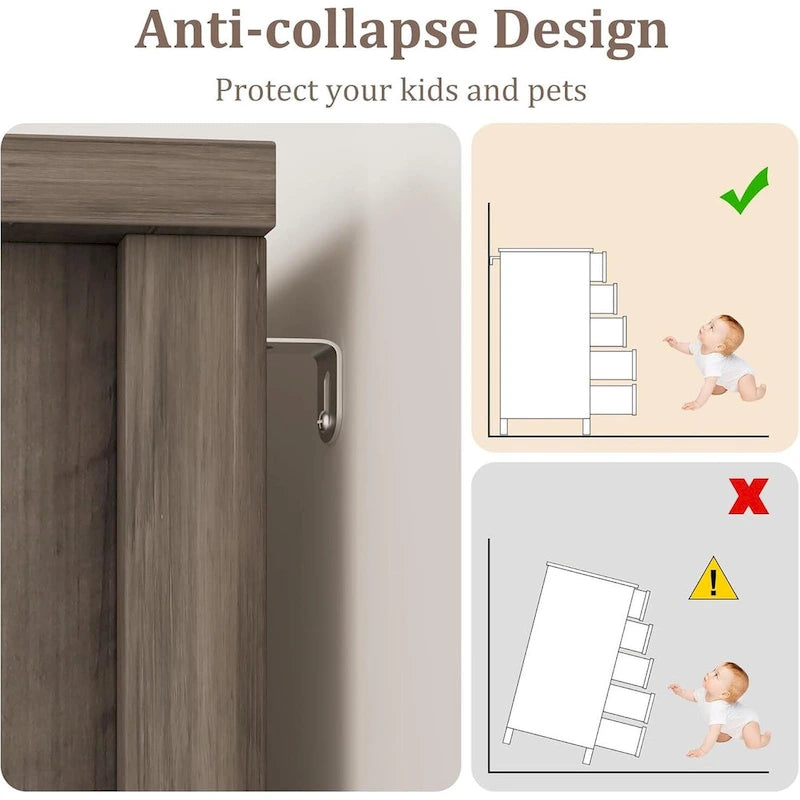 Commode à 5 tiroirs avec porte coulissante style grange