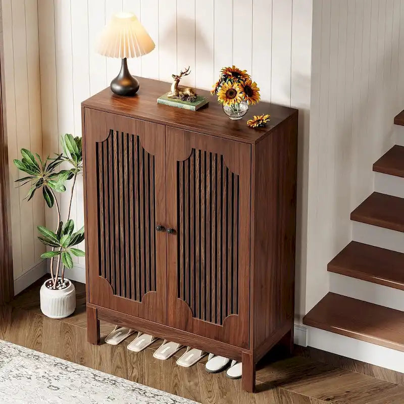 5-Tier Adjustable Shoe Cabinet with Doors for 20 Pairs