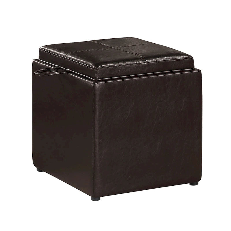 Pouf de rangement avec plateau réversible