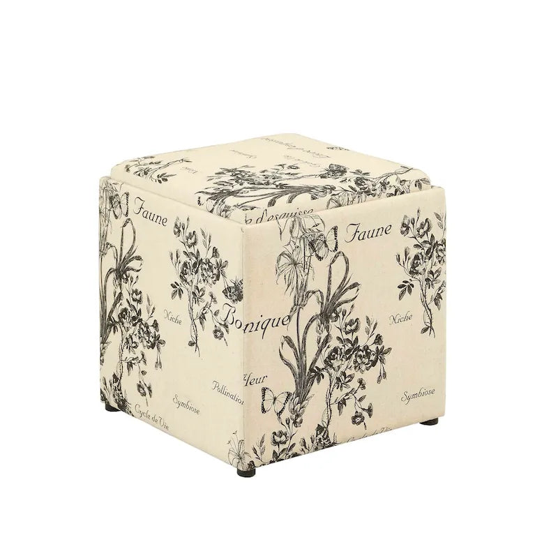 Pouf de rangement avec plateau réversible