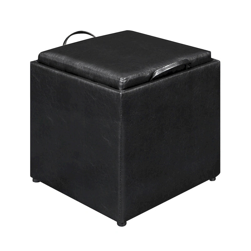 Pouf de rangement avec plateau réversible