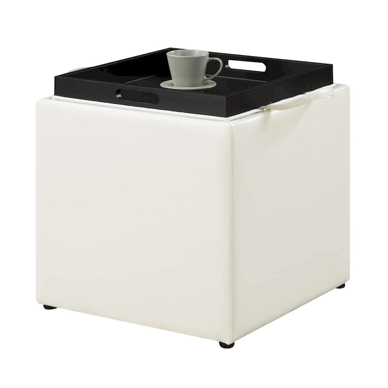 Pouf de rangement avec plateau réversible