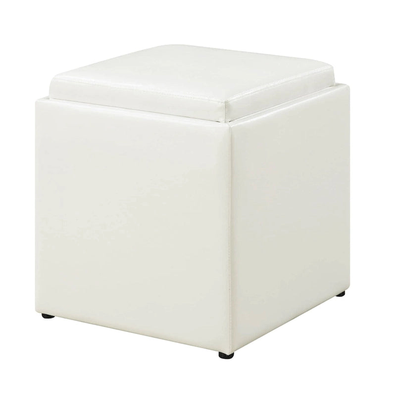 Pouf de rangement avec plateau réversible