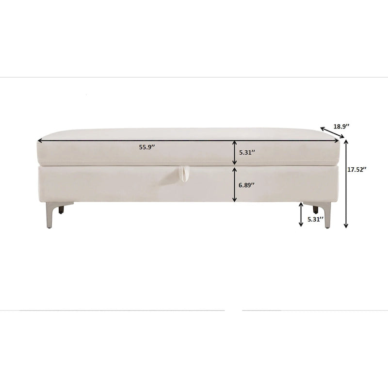 Banc de rangement pour salon ou chambre à coucher