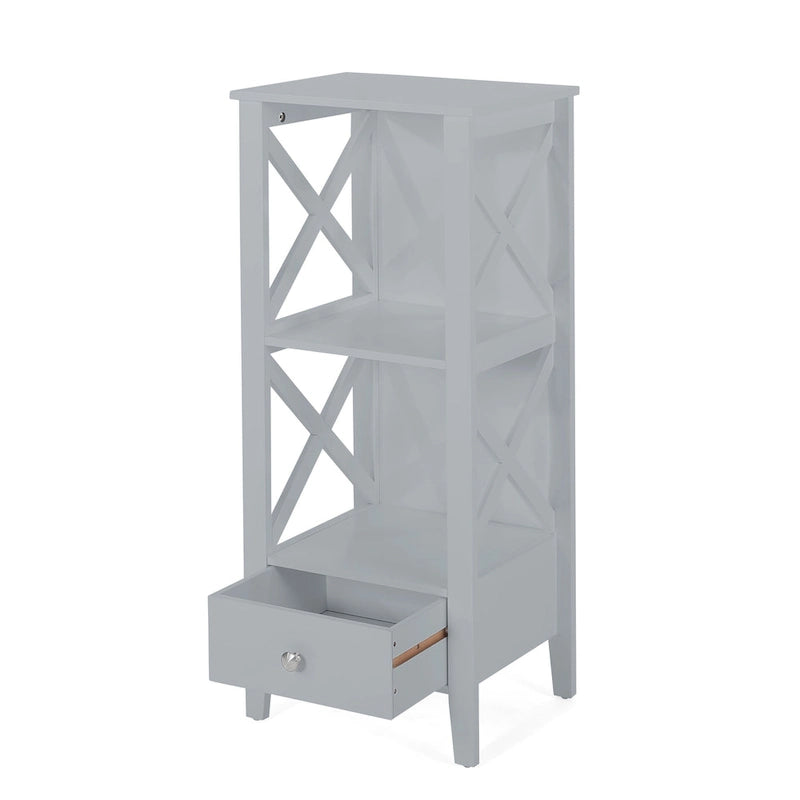 Étagère de rangement de salle de bain en bois manufacturé avec tiroir