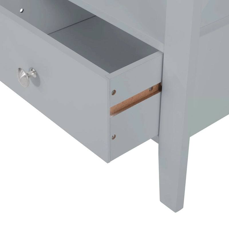 Étagère de rangement de salle de bain en bois manufacturé avec tiroir
