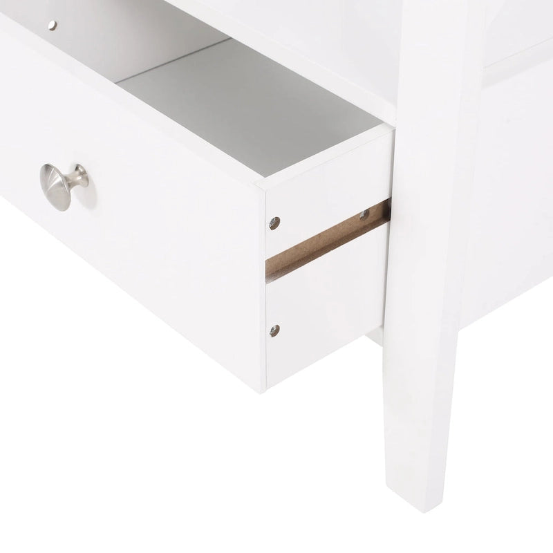Étagère de rangement de salle de bain en bois manufacturé avec tiroir