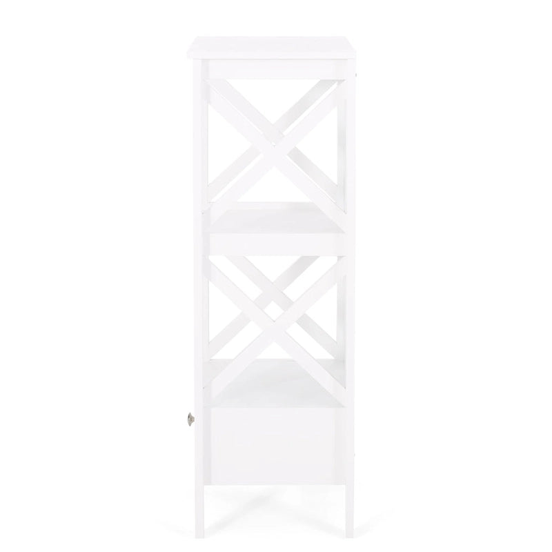 Étagère de rangement de salle de bain en bois manufacturé avec tiroir