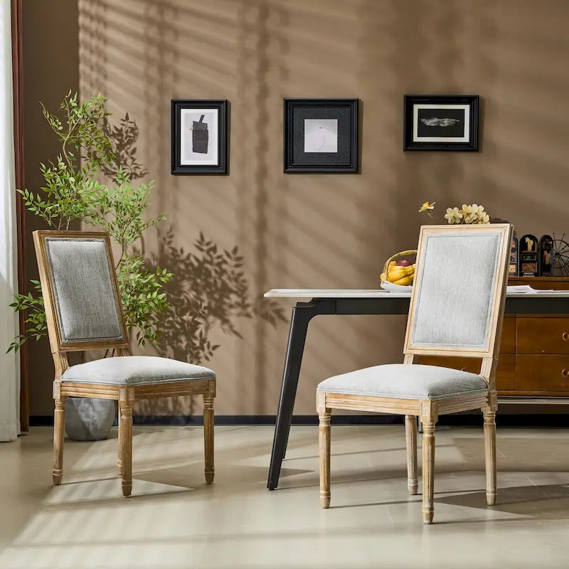 Chaise de salle à manger en bois rembourrée