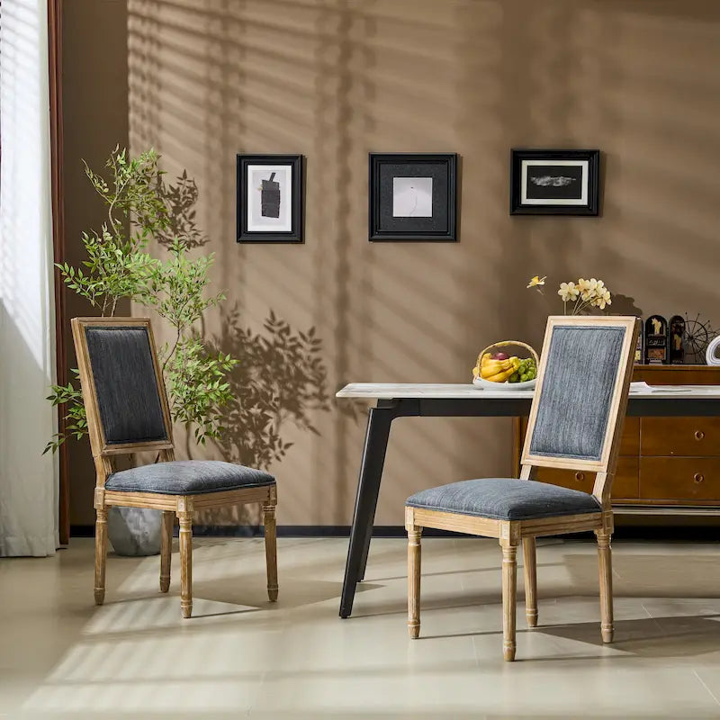 Chaise de salle à manger en bois rembourrée