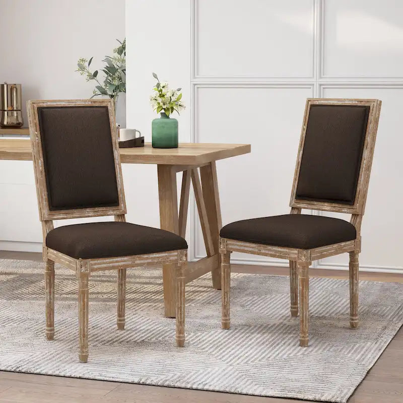 Chaise de salle à manger en bois rembourrée