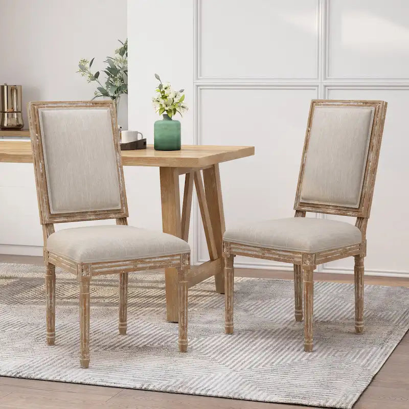 Chaise de salle à manger en bois rembourrée