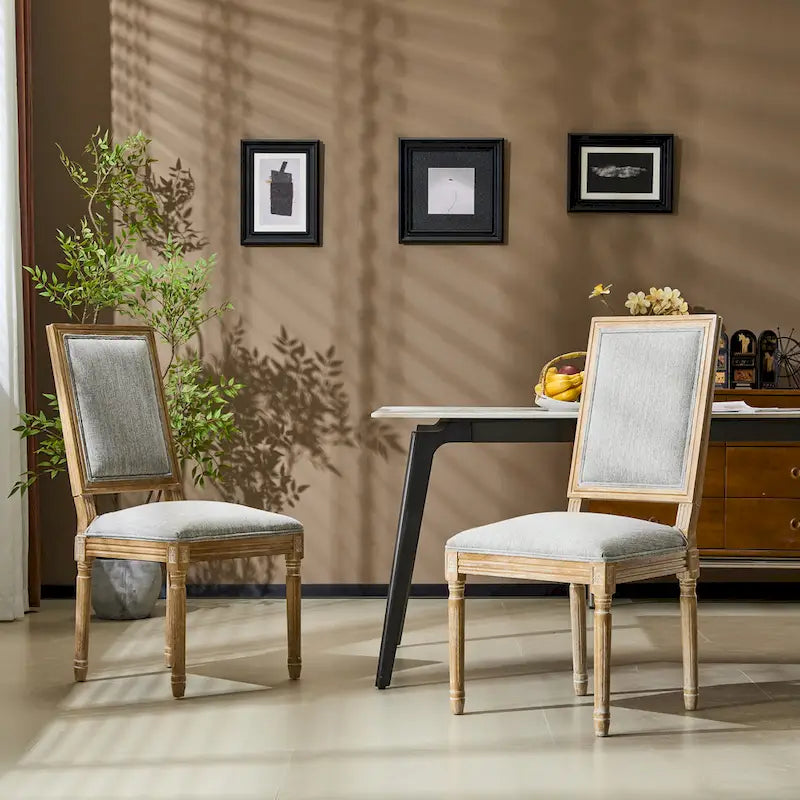 Chaise de salle à manger en bois rembourrée