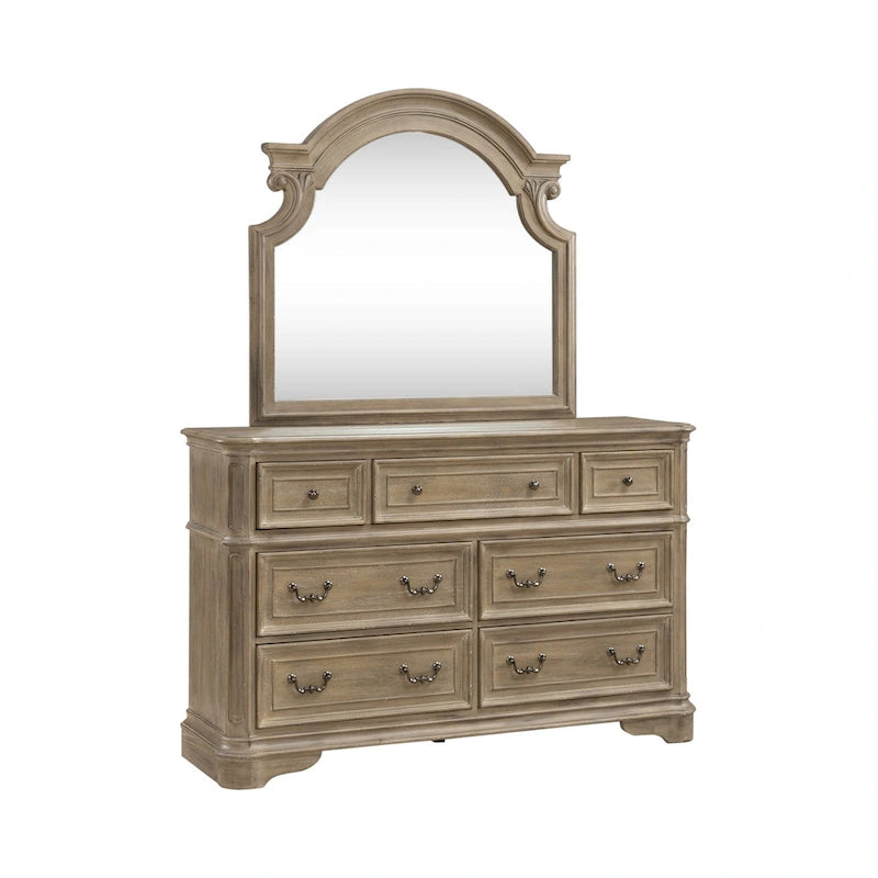 Commode 7 tiroirs avec miroir biseauté – 2 options de finition