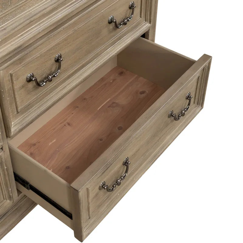 Commode 7 tiroirs avec miroir biseauté – 2 options de finition