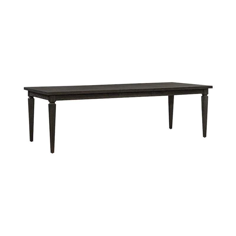 Table de salle à manger avec pieds rectangulaires et rallonge amovible