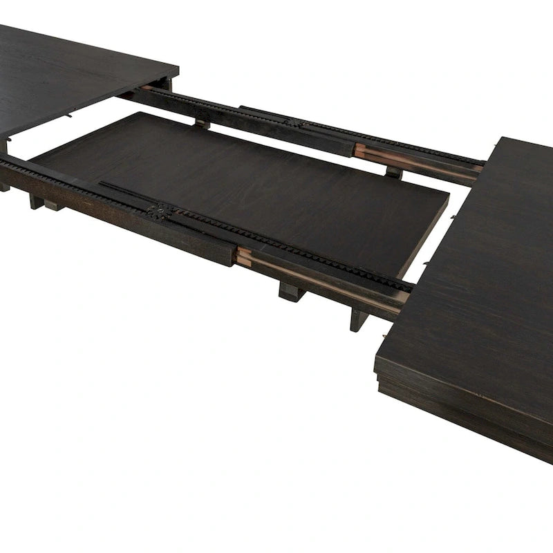 Table de salle à manger avec pieds rectangulaires et rallonge amovible