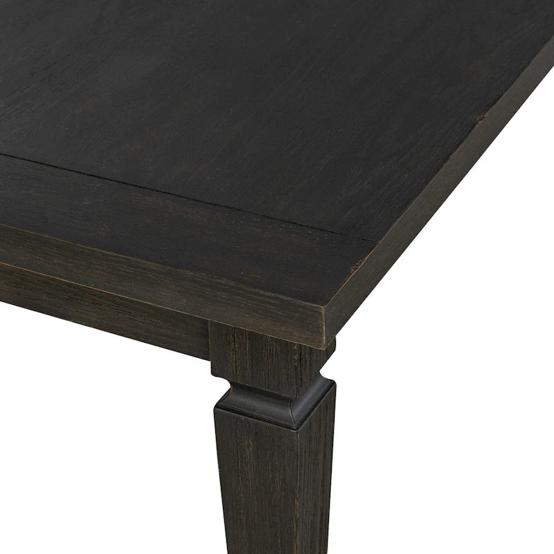 Table de salle à manger avec pieds rectangulaires et rallonge amovible