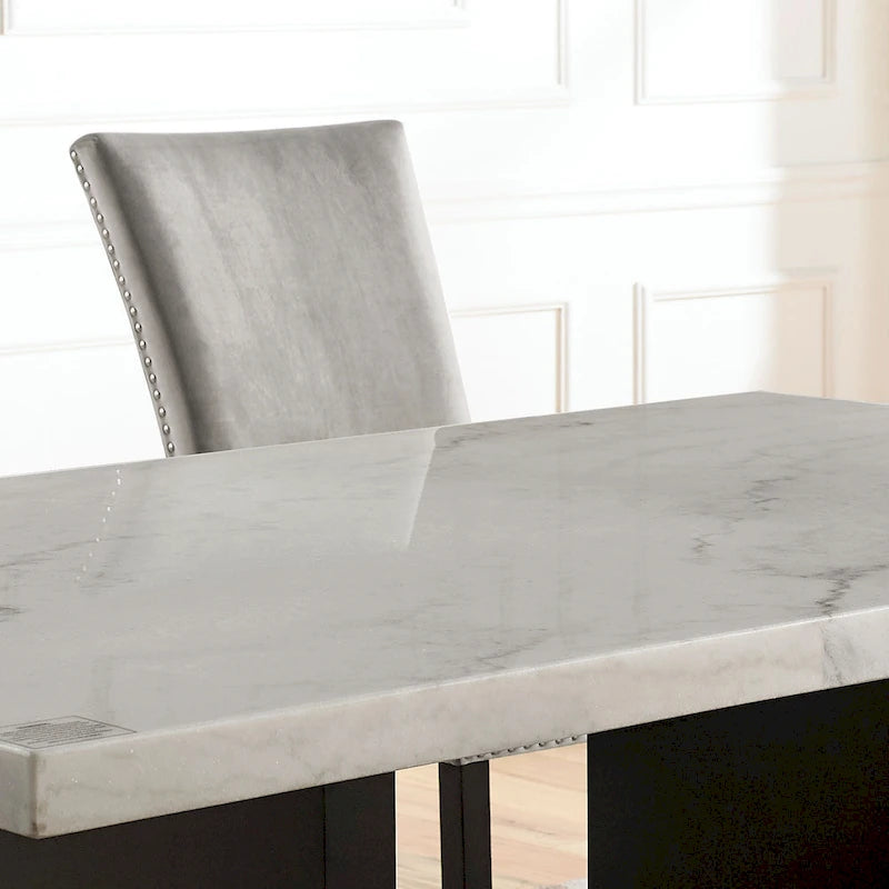 Table à manger en marbre blanc de 70 pouces