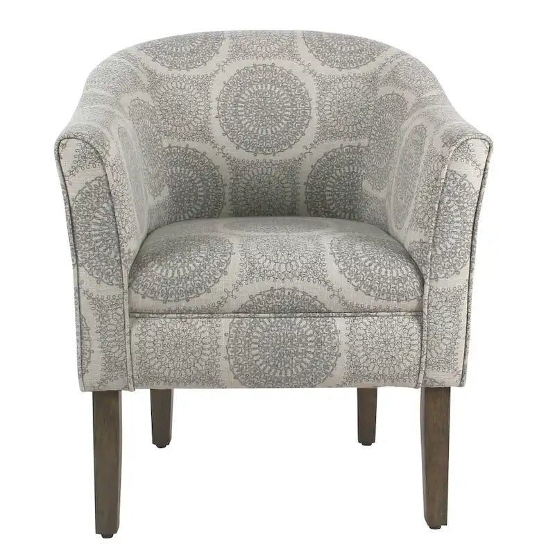 Porch & Den Blakeney Grey Medallion Tub Shaped Accent Chair