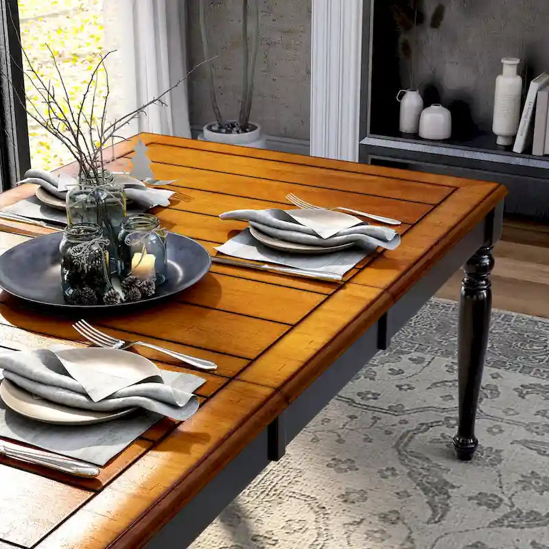 Table à manger extensible bicolore de 78 pouces