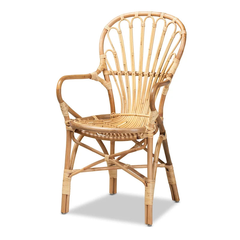 Chaise de salle à manger moderne en rotin naturel