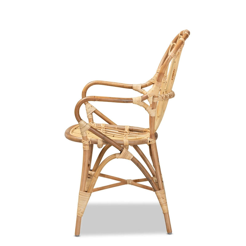 Chaise de salle à manger moderne en rotin naturel