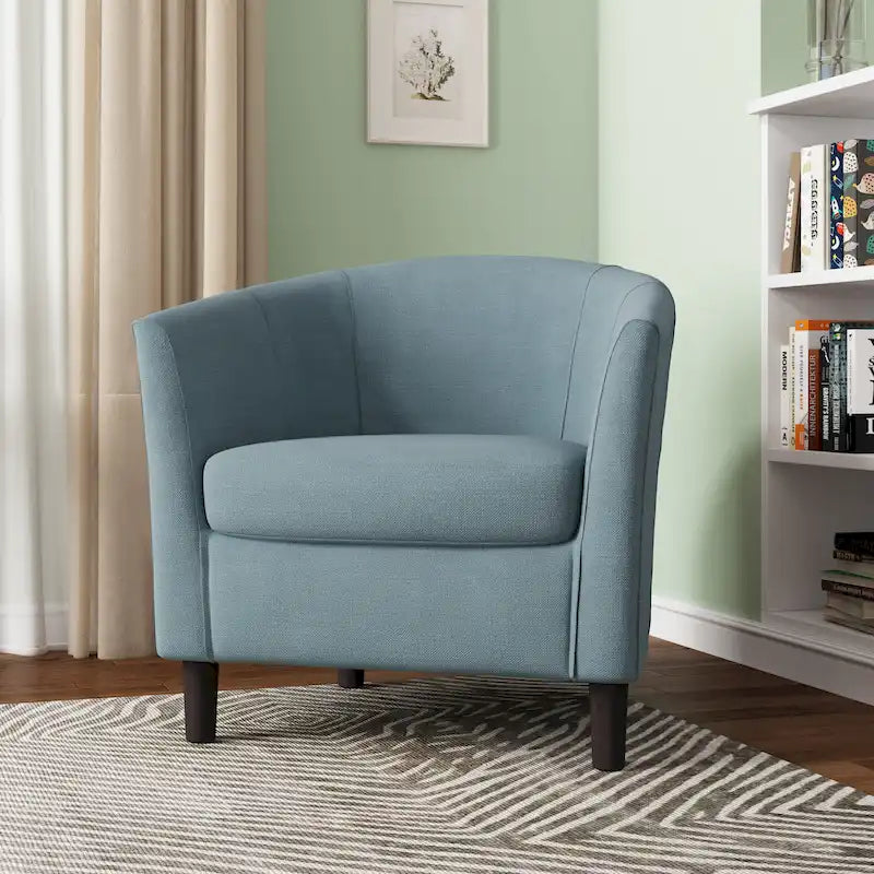 Fauteuil d'appoint rembourré de style tonneau