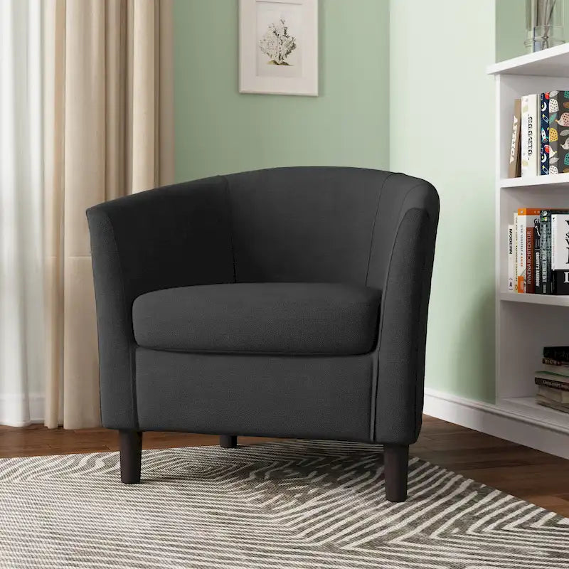 Fauteuil d'appoint rembourré de style tonneau