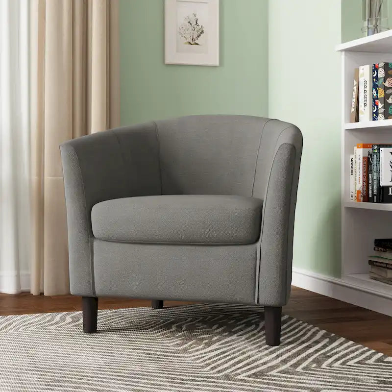 Fauteuil d'appoint rembourré de style tonneau