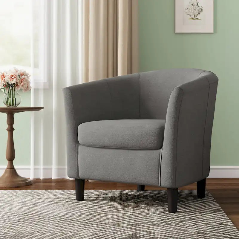 Fauteuil d'appoint rembourré de style tonneau