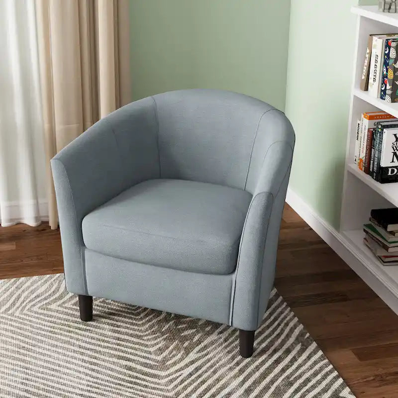 Fauteuil d'appoint rembourré de style tonneau