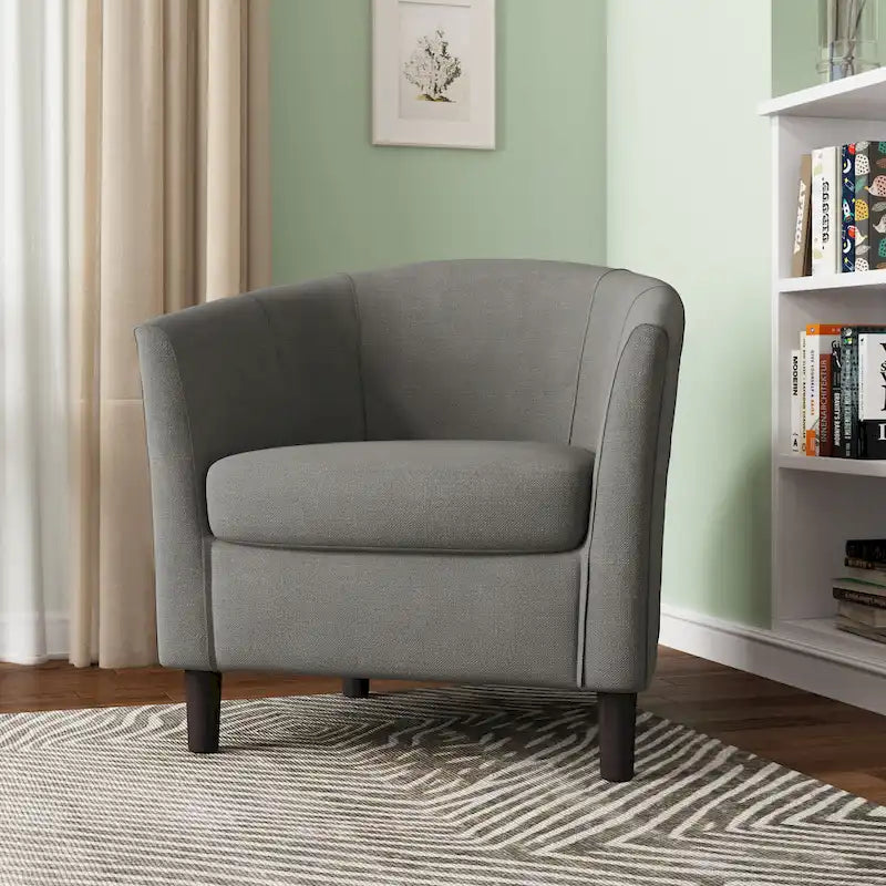Fauteuil d'appoint rembourré de style tonneau