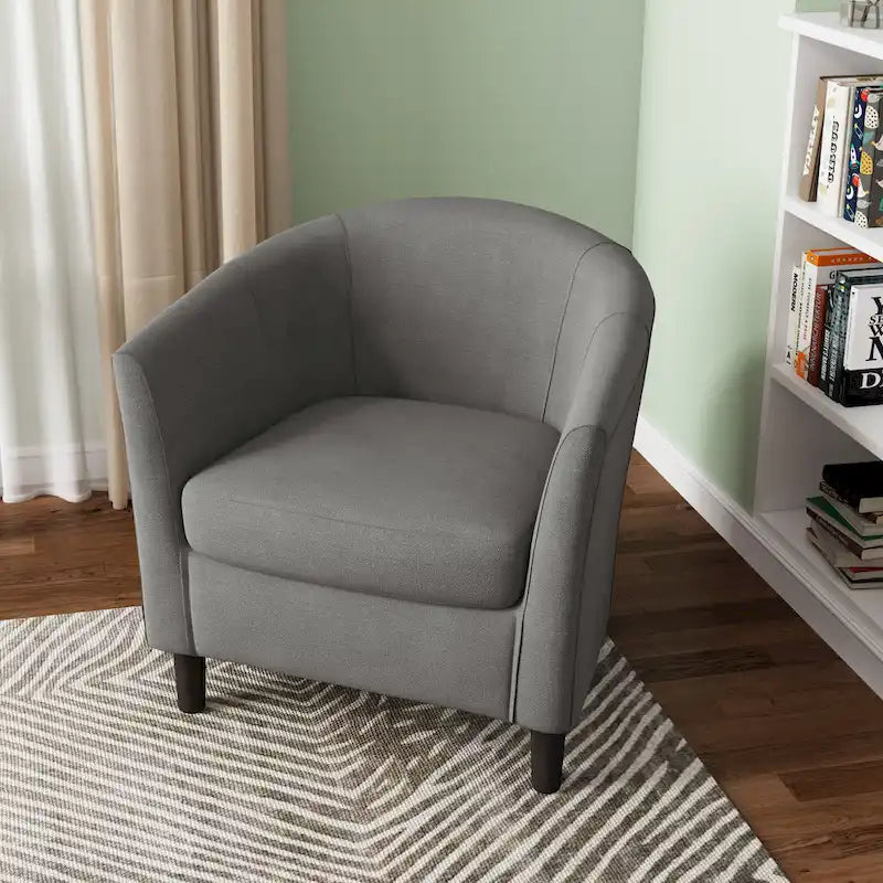 Fauteuil d'appoint rembourré de style tonneau