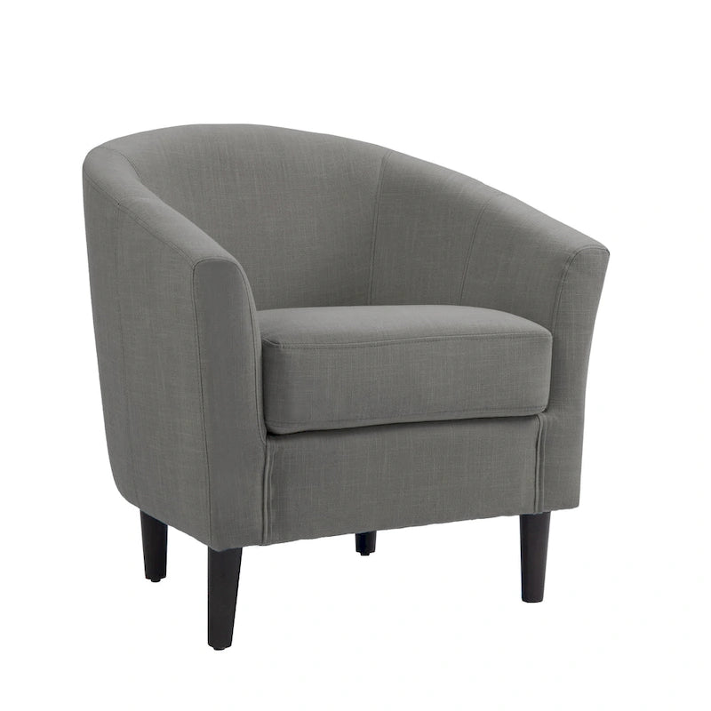 Fauteuil d'appoint rembourré de style tonneau