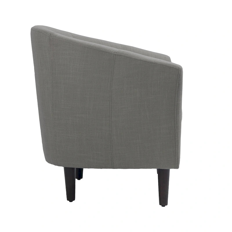 Fauteuil d'appoint rembourré de style tonneau