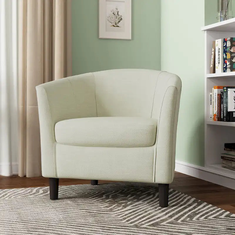 Fauteuil d'appoint rembourré de style tonneau