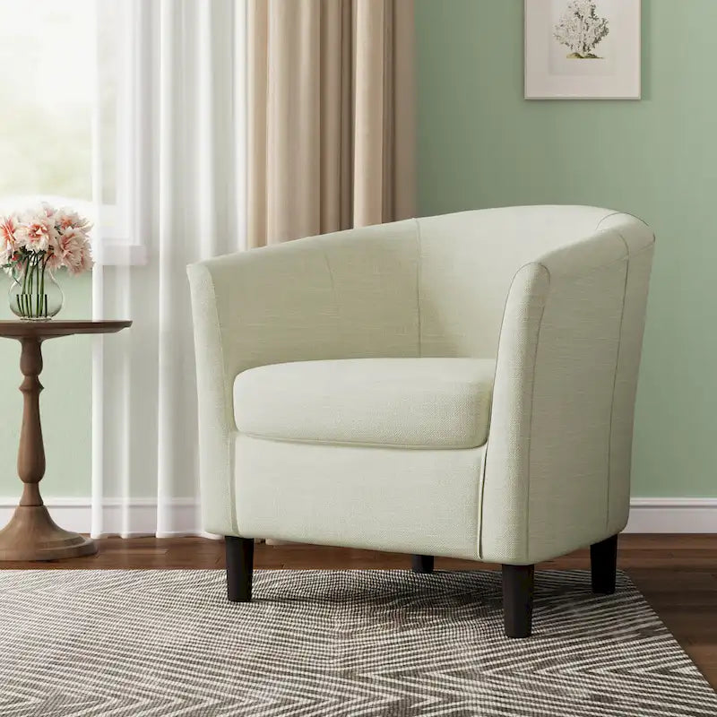 Fauteuil d'appoint rembourré de style tonneau